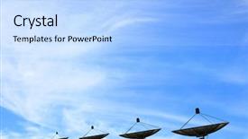  Presentation with antenna - Theme consisting of satelite - black antenna communication satellite dish background and a light blue colored foreground