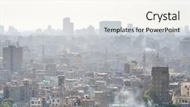  Presentation with cairo - Presentation theme featuring satelite - cairo egypt - city view background and a cream colored foreground