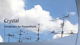  Presentation with telecommunication - Audience pleasing PPT layouts consisting of satelite - conceptual of telecommunication antenna backdrop and a light blue colored foreground
