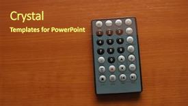  Presentation with remote - Audience pleasing presentation theme consisting of satelite - modern remote controler isolated backdrop and a  colored foreground