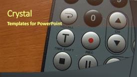  Presentation with modern electric iron isolated - Colorful presentation design enhanced with satelite - modern remote controler isolated backdrop and a tawny brown colored foreground