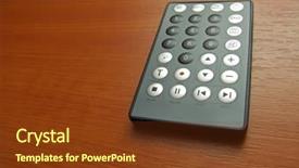  Presentation with modern electric iron isolated - Presentation design enhanced with satelite - modern remote controler isolated background and a  colored foreground