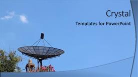  Presentation with satellite dish - Theme consisting of satelite - perspective of big satellite dish background and a light blue colored foreground