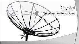  Presentation with satellite dish - Colorful theme enhanced with satelite - satellite dish isolated on white backdrop and a white colored foreground