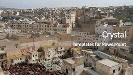  Presentation with unique temples - Beautiful presentation theme featuring satelite - unique view of fez roofs backdrop and a  colored foreground