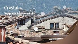  Presentation with obsolete - Beautiful theme featuring satelite dishes on obsolete roofs backdrop and a seafoam green colored foreground