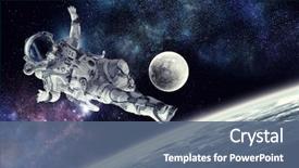  Presentation with soccer game analysis - Colorful presentation design enhanced with satellite - astronaut play soccer game backdrop and a ocean colored foreground