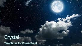  Presentation with stars moon - Beautiful presentation design featuring satellite - backgrounds night sky with stars backdrop and a navy blue colored foreground