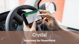  Presentation with navigation - Cool new slide deck with satellite - man using his smartphone backdrop and a coral colored foreground