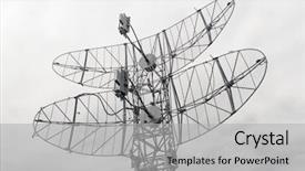  Presentation with radar - Slide set having satellite - military mobile radar background and a light gray colored foreground