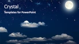  Presentation with night sky moon - PPT theme having satellite - night sky with stars background and a navy blue colored foreground