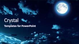  Presentation with night sky moon - Beautiful slide deck featuring satellite - night sky with stars backdrop and a navy blue colored foreground