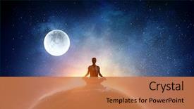  Presentation with universe - Slide set featuring satellite - our unique universe mixed media background and a coral colored foreground