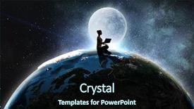  Presentation with satellite - Slides featuring satellite - our unique universe background and a navy blue colored foreground