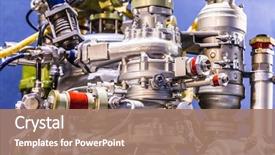  Presentation with rocket - Audience pleasing slides consisting of satellite - rocket engine launcher detail exhibition backdrop and a coral colored foreground