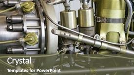  Presentation with gold silver - Amazing slides having satellite - rocket side silver gold hydraulic backdrop and a tawny brown colored foreground