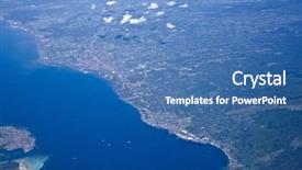  Presentation with sea water - Theme consisting of satellite - top view of earth background and a teal colored foreground