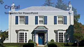  Presentation with accents - Slides having satellite dish - gray house with blue accents background and a teal colored foreground