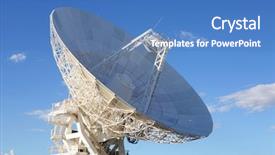  Presentation with telescope - PPT theme having satellite dish - radio telescope facility australia background and a teal colored foreground