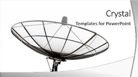  Presentation with satellite dish - Colorful presentation enhanced with satellite dish isolated on white backdrop and a white colored foreground