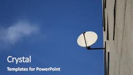  Presentation with satellite dish - Amazing PPT layouts having satellite dish on aprtment block backdrop and a ocean colored foreground