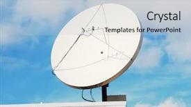  Presentation with satellite dish - Presentation theme enhanced with satellite dish on the modern background and a lemonade colored foreground