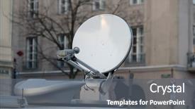  Presentation with satellite dish - Audience pleasing slides consisting of satellite dish on the roof backdrop and a gray colored foreground