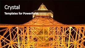  Presentation with tokyo - PPT theme having satellite dish satellite dish design - tokyo tower background and a black colored foreground
