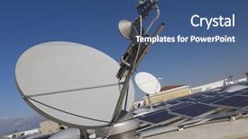  Presentation with solar satellite - Amazing presentation design having satellite dish with solar panels backdrop and a ocean colored foreground