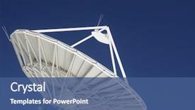  Presentation with satellite dish - Presentation theme enhanced with satellite dish background and a ocean colored foreground