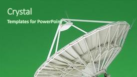  Presentation with satellite dish - PPT theme featuring satellite dish background and a forest green colored foreground