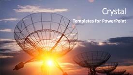  Presentation with antenna - Slide deck consisting of satellite dishes antenna background and a light blue colored foreground