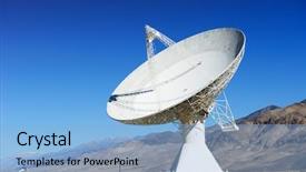  Presentation with satellite - Theme having satellite dishes in desert clear background and a light blue colored foreground