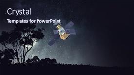  Presentation with night sky - Beautiful slides featuring satellite-in-night-sky-mixed backdrop and a wine colored foreground