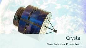  Presentation with satellite - Colorful PPT layouts enhanced with satellite in space orbit backdrop and a sky blue colored foreground