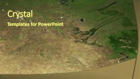  Presentation with satellite - Slide set having satellite satellite - part of the world map background and a tawny brown colored foreground