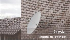  Presentation with satellite dish - Amazing presentation theme having satellites - satellite dish close-up backdrop and a gray colored foreground