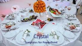  Presentation with card holiday flowers abstract - Slides featuring satin glass - holiday table setting decorated background and a  colored foreground