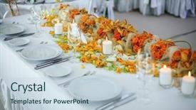  Presentation with satin - Beautiful slides featuring satin glass - holiday table setting decorated backdrop and a lemonade colored foreground