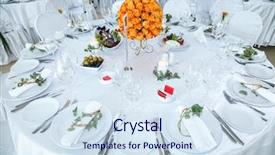  Presentation with table setting - PPT layouts featuring satin glass - holiday table setting decorated background and a sky blue colored foreground