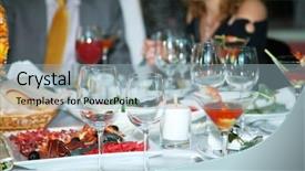  Presentation with table setting - Slides enhanced with satin glass - holiday table setting decorated background and a light blue colored foreground