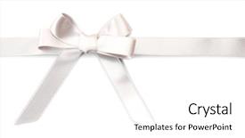  Presentation with roses satin - PPT theme with satin ribbon bow isolated background and a white colored foreground