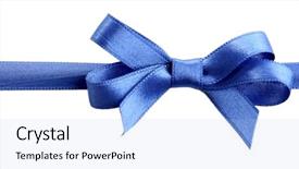  Presentation with satin - Theme with satin ribbon isolated on white background and a light blue colored foreground