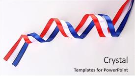  Presentation with satin - Presentation design featuring satin ribbons isolated on white background and a sky blue colored foreground