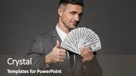  Presentation with award lucky winner - Beautiful presentation featuring satisfied lucky chief man 30s backdrop and a gray colored foreground