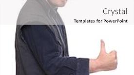  Presentation with miner - Cool new slide set with satisfied male miner showing thumbs up backdrop and a white colored foreground