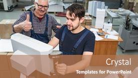  Presentation with assessment - Audience pleasing slides consisting of satisfied-senior-man-showing-thumb backdrop and a coral colored foreground