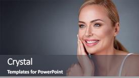  Presentation with aged - PPT theme featuring satisfied with her nature beauty background and a dark gray colored foreground