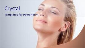  Presentation with spa day - Theme having satisfied woman at spa portrait of beautiful female with closed eyes of pleasure over light background natural cosmetics enjoying day at spa salon background and a sky blue colored foreground