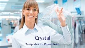  Presentation with pregnant woman cleaning - Cool new slide deck with satisfied woman customer getting clean backdrop and a sky blue colored foreground